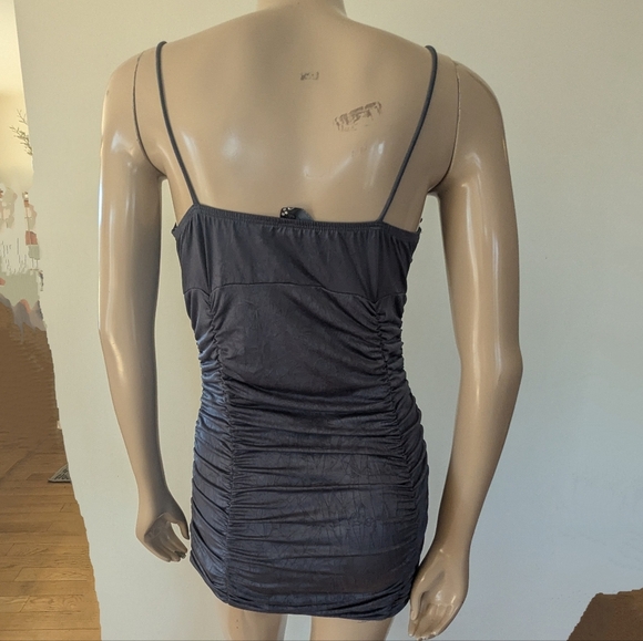 Ruched Blue Bodycon Cocktail Dressvl Large Vgt Y2k - Picture 3 of 8